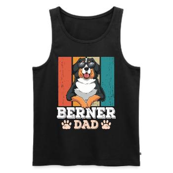 Bernese Dad - Men's Premium Organic Tank Top - black - Front - AI Model Male 178 light (178cm)