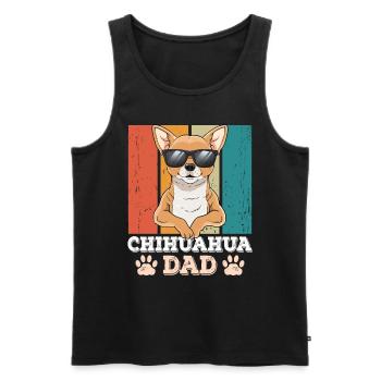 Papa Chihuahua - Débardeur bio Premium Homme - noir - Devant - Michal (187cm)
