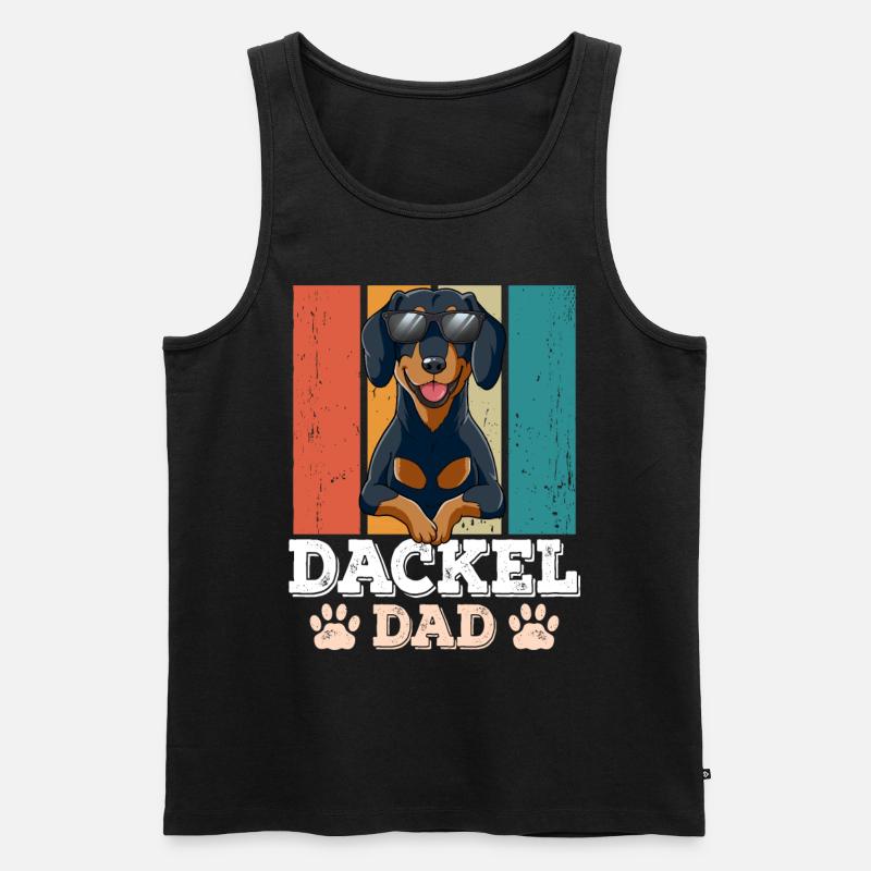 Dackel Dad - Männer Premium Bio Tank Top - Schwarz