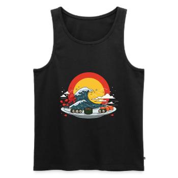Japanisches Essen Ich liebe Sushi Liebhaber Nigiri - Männer Premium Bio Tank Top - Schwarz - Vorne - Michal (187cm)