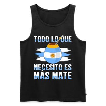 Drapeau de l’Argentine Thé yerba maté argentin - Débardeur bio Premium Homme - noir - Devant - AI Model Male 178 light (178cm)