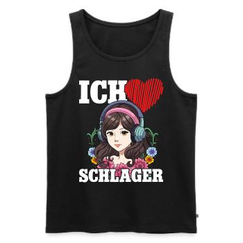 Ich Liebe Schlager - Männer Premium Bio Tank Top - Schwarz - Vorne - Michal (187cm)