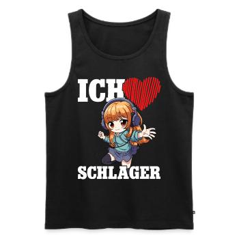 Ich Liebe Schlager - Männer Premium Bio Tank Top - Schwarz - Vorne - Michal (187cm)