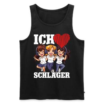 Ich Liebe Schlager - Männer Premium Bio Tank Top - Schwarz - Vorne - Michal (187cm)