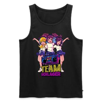 Team Schlager - Men's Premium Organic Tank Top - black - Front - AI Model Male 178 light (178cm)