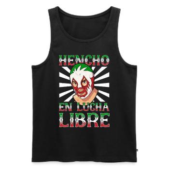 Mexican wrestling wrestler lucha libre mask - Men's Premium Organic Tank Top - black - Front - AI Model Male 178 light (178cm)