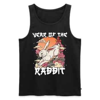 Year of the Rabbit Lunar New Year Chinese - Men's Premium Organic Tank Top - black - Front - Michal (187cm)