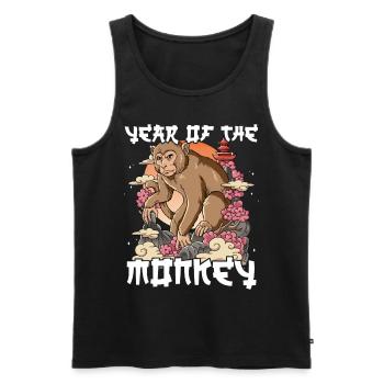 Year of the Monkey Lunar New Year Chinese - Men's Premium Organic Tank Top - black - Front - Michal (187cm)