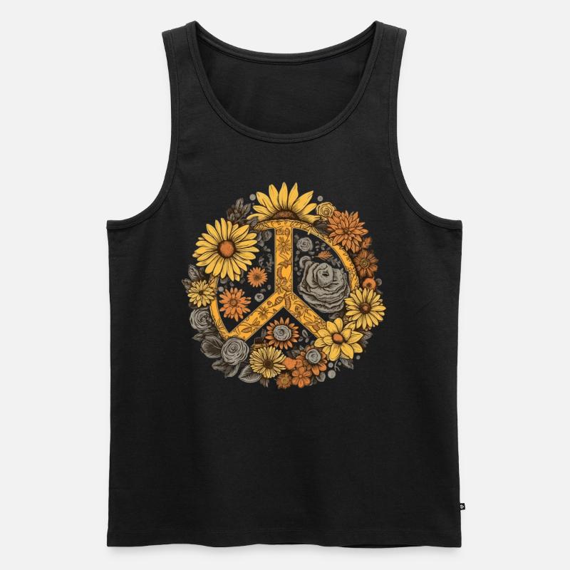 Kostüm Hippie Peace Zeichen - Männer Premium Bio Tank Top - Schwarz