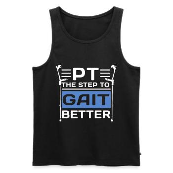 PT Physiotherapie Physiotherapeutin Job - Männer Premium Bio Tank Top - Schwarz - Vorne - AI Model Male 178 light (178cm)