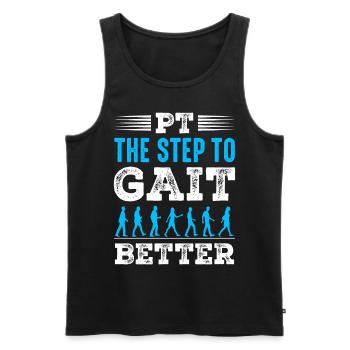 PT Physiotherapie Physiotherapeutin Job - Männer Premium Bio Tank Top - Schwarz - Vorne - AI Model Male 178 light (178cm)
