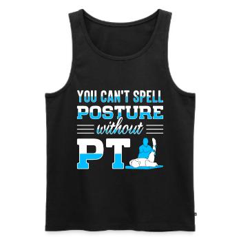 PT Physiotherapie Physiotherapeutin Job - Männer Premium Bio Tank Top - Schwarz - Vorne - AI Model Male 178 light (178cm)