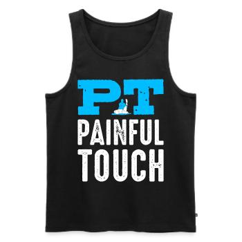 PT Physiotherapie Physiotherapeutin Job - Männer Premium Bio Tank Top - Schwarz - Vorne - AI Model Male 178 light (178cm)