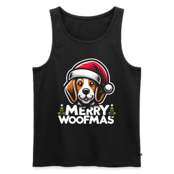 Christmas Dog Merry Woofmas Christmas Beagle - Men's Premium Organic Tank Top - black - Front - Michal (187cm)