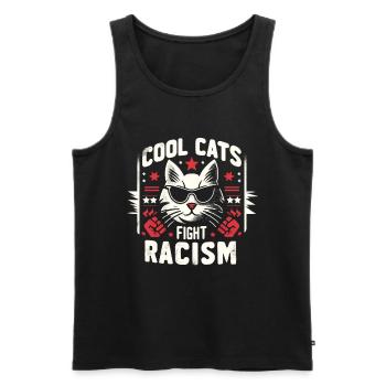 Les chats luttent contre le racisme Antiracisme - Débardeur bio Premium Homme - noir - Devant - Michal (187cm)