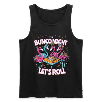 Bunco Night Flamingo Bunco Group Bunco Players - Men's Premium Organic Tank Top - black - Front - AI Model Male 178 light (178cm)