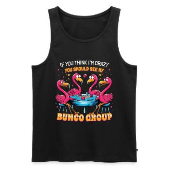 If you think I'm crazy flamingo - Men's Premium Organic Tank Top - black - Front - AI Model Male 178 light (178cm)