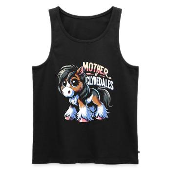 Amateurs de chevaux de trait race de cheval géant Clydesdale - Débardeur bio Premium Homme - noir - Devant - AI Model Male 178 light (178cm)