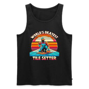 Fliesenleger Bodenbelag Job Fliesenleger - Männer Premium Bio Tank Top - Schwarz - Vorne - Michal (187cm)