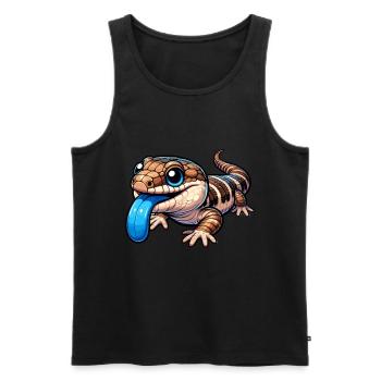 Collectionneur de lézard amoureux des reptiles - Débardeur bio Premium Homme - noir - Devant - AI Model Male 178 light (178cm)