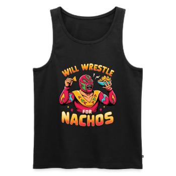 Mexican wrestling wrestler Lucha Libre Nacho - Men's Premium Organic Tank Top - black - Front - AI Model Male 178 light (178cm)