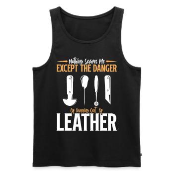 Leatherwork Leatherworker Stamping Crafts - Men's Premium Organic Tank Top - black - Front - Michal (187cm)