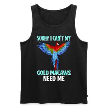 Gold Ara Ornithologe Enthusiast Geschenk - Männer Premium Bio Tank Top - Schwarz - Vorne - Michal (187cm)
