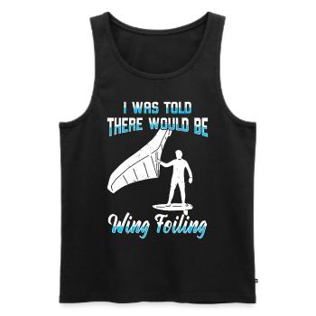 Wingsurfing Foil Wing Wing Boarding Wing Foiling - Men's Premium Organic Tank Top - black - Front - AI Model Male 178 light (178cm)