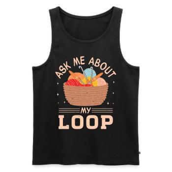 Crochet Lover Funny Loop & Hook Design - Männer Premium Bio Tank Top - Schwarz - Vorne - AI Model Male 178 light (178cm)