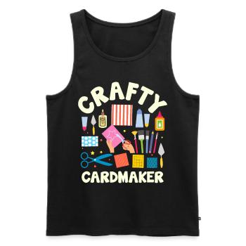 Paper Crafting Cardmaker Handmade Crafter Card - Men's Premium Organic Tank Top - black - Front - AI Model Male 178 light (178cm)