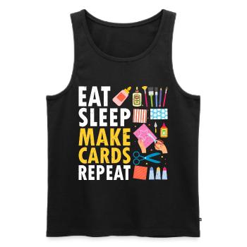 Paper Crafting Cardmaker Handmade Crafter Card - Men's Premium Organic Tank Top - black - Front - AI Model Male 178 light (178cm)