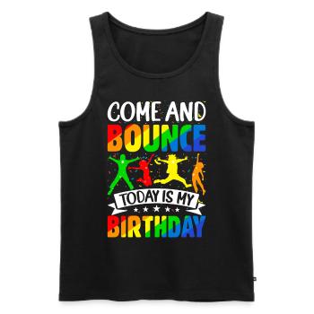Fête d’anniversaire trampoline - Débardeur bio Premium Homme - noir - Devant - Michal (187cm)