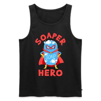 Soap Bath Soap Natural Soap - Men's Premium Organic Tank Top - black - Front - AI Model Male 178 light (178cm)