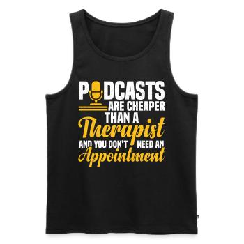 Podcaster Podcast - Débardeur bio Premium Homme - noir - Devant - AI Model Male 178 light (178cm)