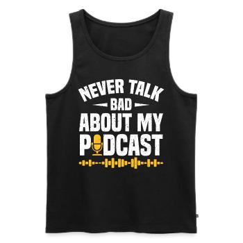 Podcaster Podcast - Débardeur bio Premium Homme - noir - Devant - AI Model Male 178 light (178cm)