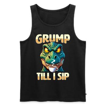 Grumpy Trex Dinosaur With - Men's Premium Organic Tank Top - black - Front - Michal (187cm)
