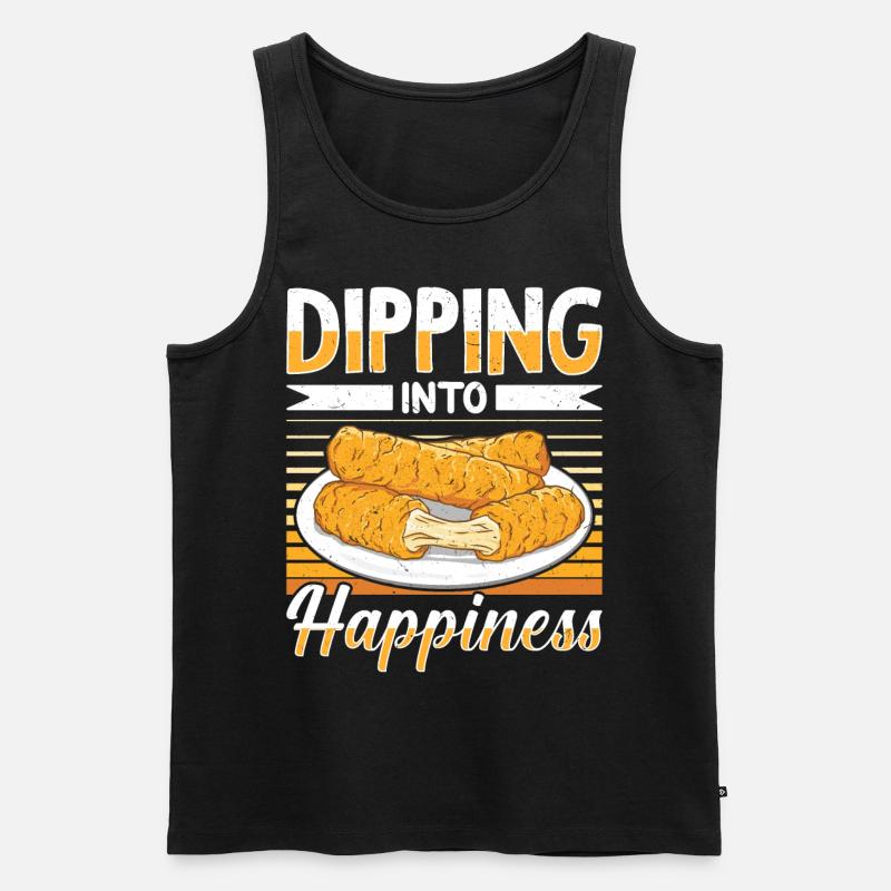 Mozzarella Sticks Käse - Männer Premium Bio Tank Top - Schwarz
