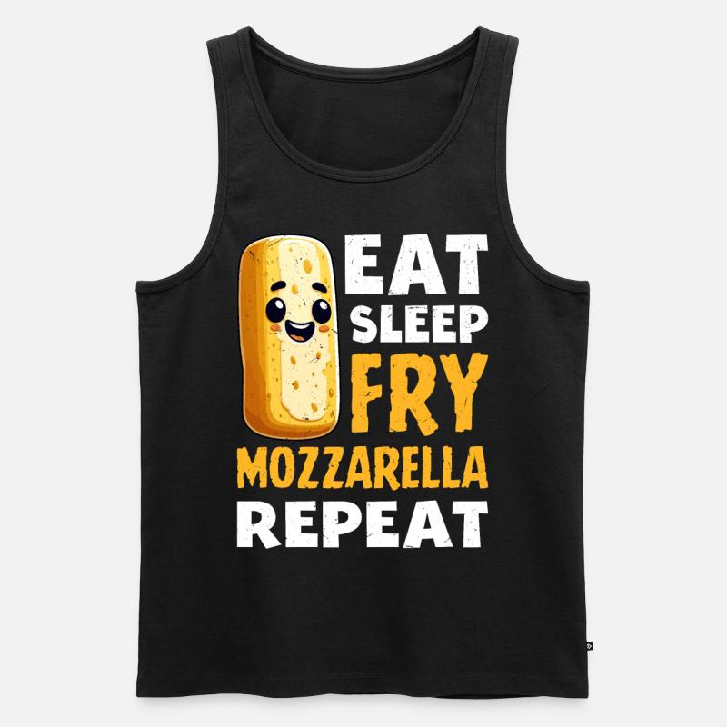Mozzarella Sticks Käse - Männer Premium Bio Tank Top - Schwarz