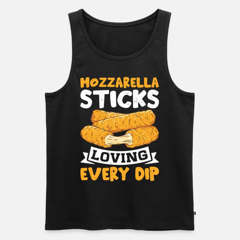 Mozzarella Sticks Käse - Männer Premium Bio Tank Top - Schwarz