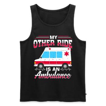 Ambulance infirmière - Débardeur bio Premium Homme - noir - Devant - Michal (187cm)