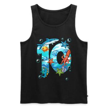 10. Geburtstag Meerestiere - Männer Premium Bio Tank Top - Schwarz - Vorne - Michal (187cm)