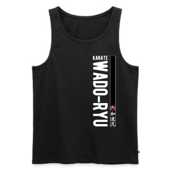Karaté Wado Ryu Kanji Art Martial Japon - Débardeur bio Premium Homme - noir - Devant - Michal (187cm)