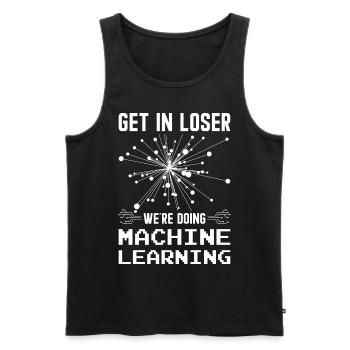 Machine Learning Algorithms AI Data Analyst - Men's Premium Organic Tank Top - black - Front - AI Model Male 178 light (178cm)