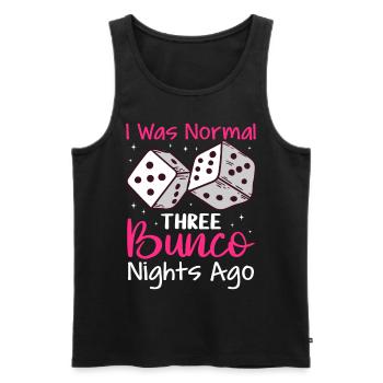 Bunco - Men's Premium Organic Tank Top - black - Front - AI Model Male 178 light (178cm)