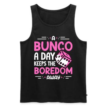 Bunco - Men's Premium Organic Tank Top - black - Front - AI Model Male 178 light (178cm)