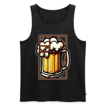 Beer Perfection Golden Ratio Fibonacci Funny - Men's Premium Organic Tank Top - black - Front - AI Model Male 178 light (178cm)