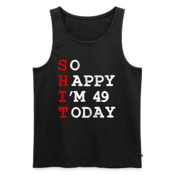 Birthday 49 Birthday Year Birth Funny - Men's Premium Organic Tank Top - black - Front - Michal (187cm)