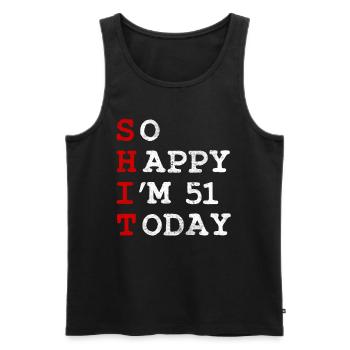 Birthday 51 Birthday Year Birth Funny - Men's Premium Organic Tank Top - black - Front - Michal (187cm)