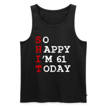 Birthday 61 Birthday Year Birth Funny - Men's Premium Organic Tank Top - black - Front - Michal (187cm)