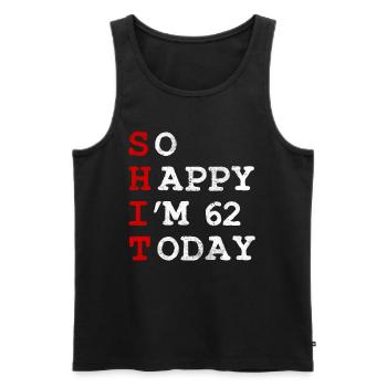 Birthday 62 Birthday Year Birth Funny - Men's Premium Organic Tank Top - black - Front - Michal (187cm)